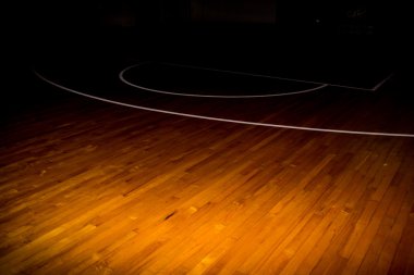 ahşap yerde Basketbol Sahası