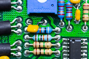 elektronik devre ait makro fotoğraf