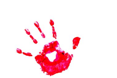 Beyaz arkaplanda el izi