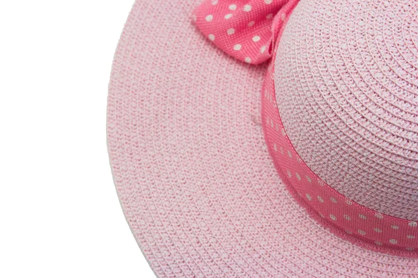 Sombrero rosa sobre fondo blanco — Foto de Stock