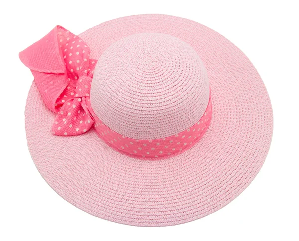 Sombrero rosa sobre fondo blanco — Foto de Stock