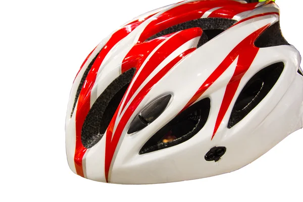 自行车头盔隔离在白色背景上 — 图库照片