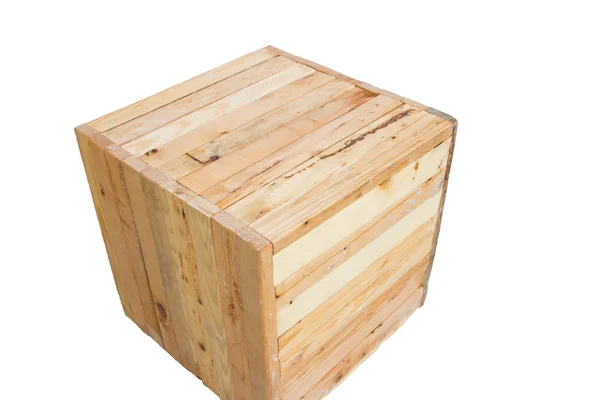 Wood box on white background isolated — Stock Photo, Image