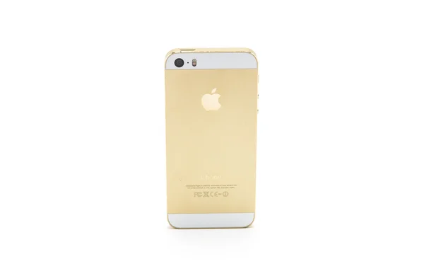 Parte de trás de um telefone inteligente iPhone de cor cinza espaço no fundo branco. iPhones da Apple, 5 — Fotografia de Stock