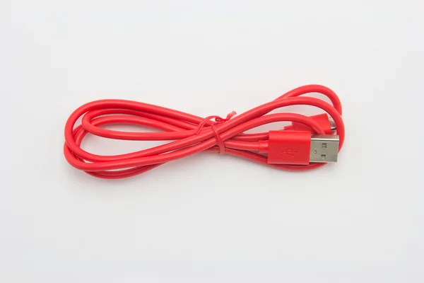 Czerwony kabel Usb Plug — Zdjęcie stockowe