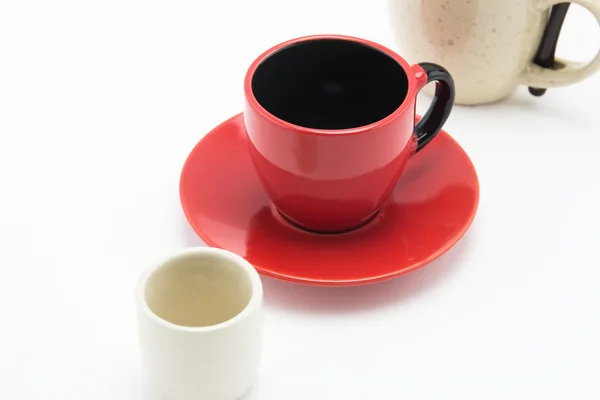 Taza de café vacía sobre fondo blanco — Foto de Stock