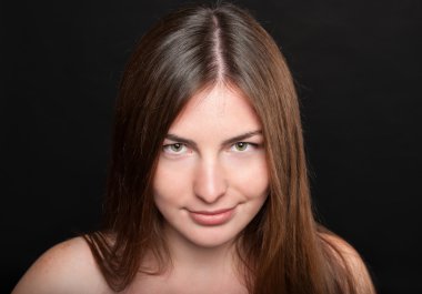 çekici memnun kadın portresi yakın çekim güzel sanatlar