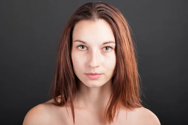 Close-up artistic portrait of attractive woman — Stock Photo, Image