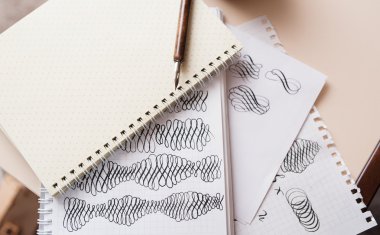 soyut kaligrafi rakamlar çizim sivri kalemi ver