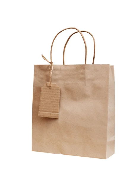 Brown kraft paper bag for gift — Stock Photo, Image