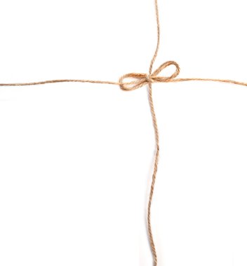linen rope with bows on white background clipart