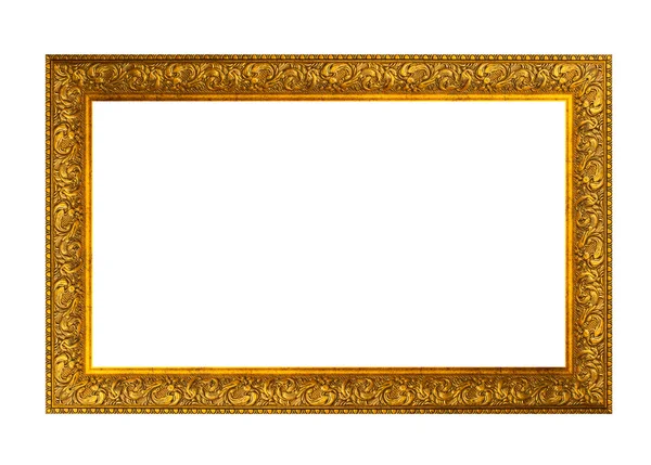 Beyaz arkaplanda izole edilmiş antika altın çerçeve — Stok fotoğraf