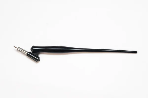 Vintage tollszár. Régi és használt festék fém fejjel Írótoll — Stock Fotó