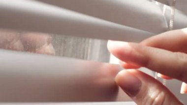 Venedik levhalarını ayıran kadın eli parmaklarıyla görüyor.