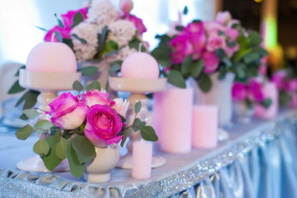 Coleção de colagem de detalhes do casamento rosa da cerimônia e recepção — Fotografia de Stock