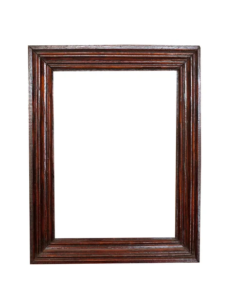 Moldura de madeira clássica isolada no fundo branco — Fotografia de Stock