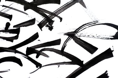 soyut fırça darbeleri ve sıçraması kağıt üzerinde boya