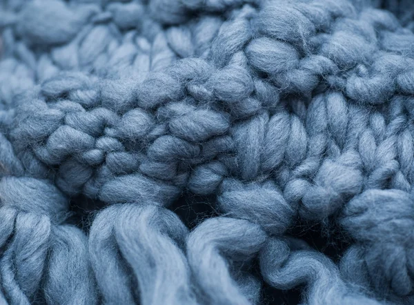 Handmade grigio maglia lana texture fondo filato — Foto Stock