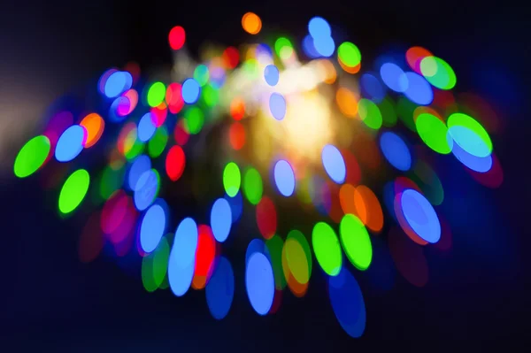 Bunte runde Hintergrund Bokeh in der Nacht Straße — Stockfoto