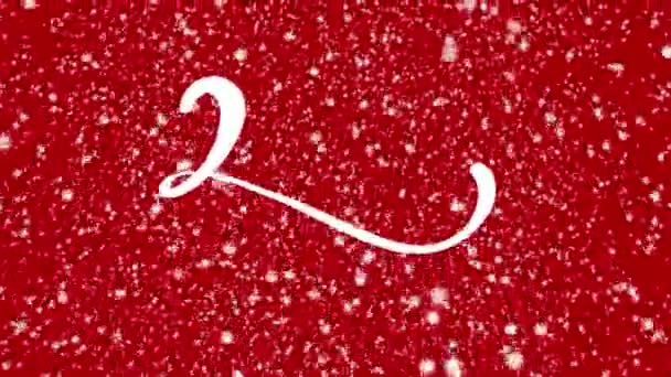 2022 Animazione calligrafica di Capodanno. Meglio per la vigilia di Natale, festa degli amici e altri eventi. Testo bianco su sfondo rosso con neve — Video Stock