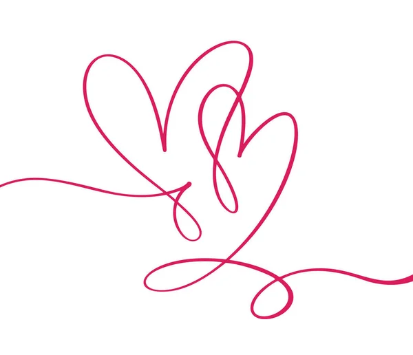 Fourish vintage Vector divider Valentines Day Hand Drawn Calligraphic Heart. 필도 삽화. 휴일 디자인 요소 발렌타인데이. 우상은 웹, 결혼식, 인쇄를 사랑 합니다. — 스톡 벡터
