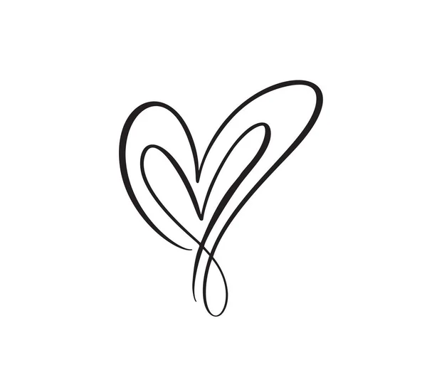 Два червоні коханці - логотип серця. Саморобна векторна каліграфія. Декор для вітальної листівки, чашки, фото-накладки, друк футболки, весільний літун, дизайн плаката для Валентинів день — стоковий вектор