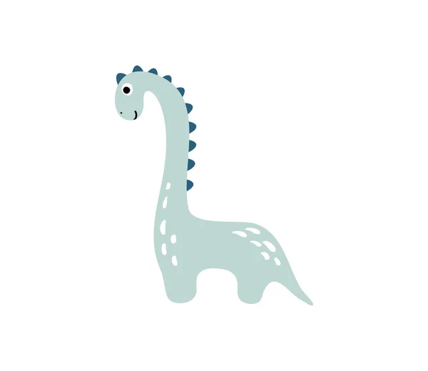 Een Kleine Schattige Dinosaurus Vector Scandinavische Illustratie Voor Het Kleuren — Stockvector