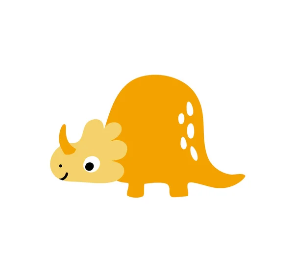 Egy Kis Narancssárga Cuki Dinoszaurusz Vektor Skandináv Illusztráció Színező Rajz — Stock Vector