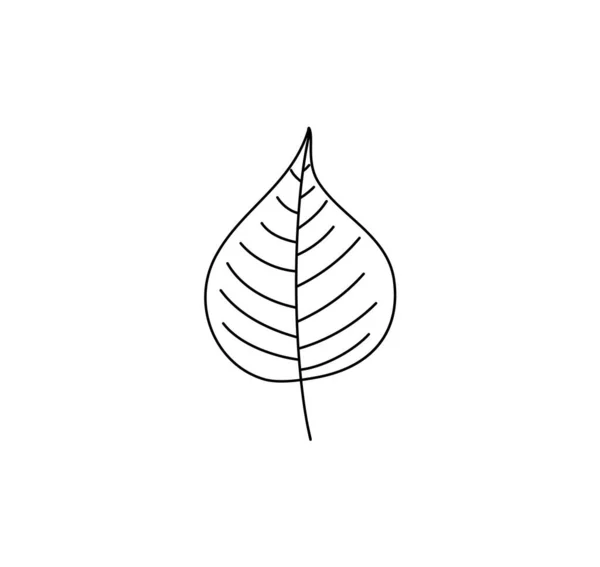 Spring Leaf Outline vectorlijn Pictogram. Doodle Spring Concept Minimal Style Illustratie voor kinderen boek ontwerp of web. Element van het boomlogo — Stockvector