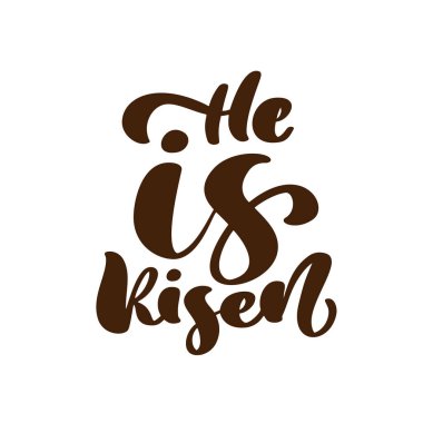 Elle çizilmiş Paskalya Kaligrafi Vektör metni. İsa illüstrasyon tebrik kartı. Beyaz arkaplanı izole ederken kullanılan yazı tipi ifadesi