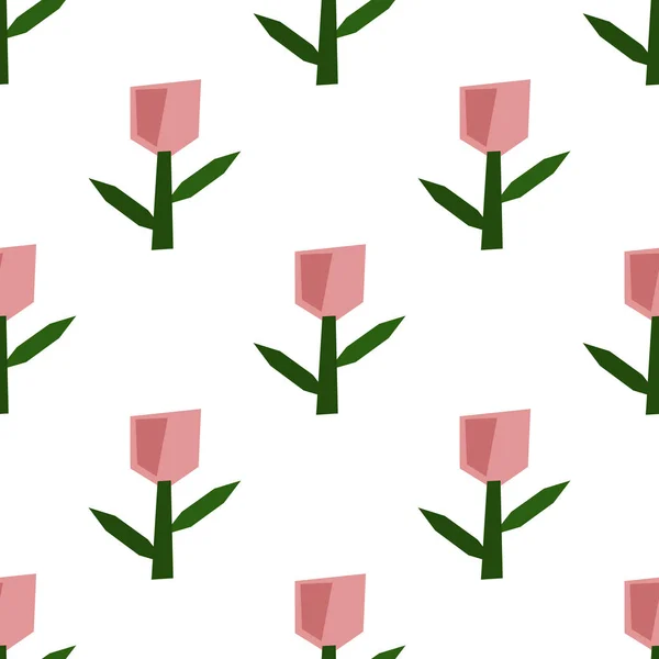 Scandinavische lente bloem Vector kids naadloze achtergrond patroon voor baby shower, textiel design. Eenvoudige textuur voor nordic wallpaper, vullingen, web pagina achtergrond — Stockvector