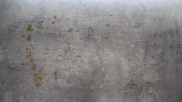 Dirty cement background with drops of coffee. Grunge abstract with place for your text. HD video motion footage — Stock Video
