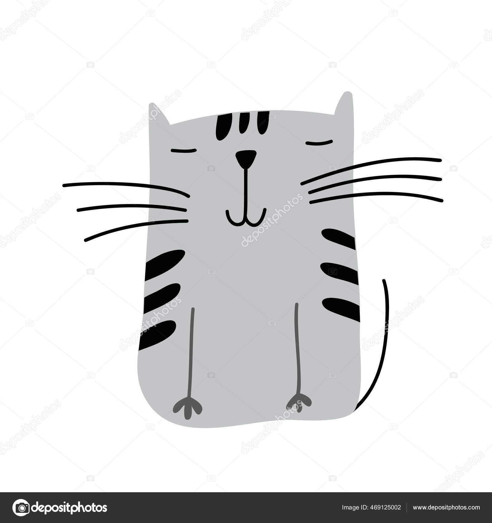 Cute Cats Collection, Vector Icons, Hand Drawn Illustrations