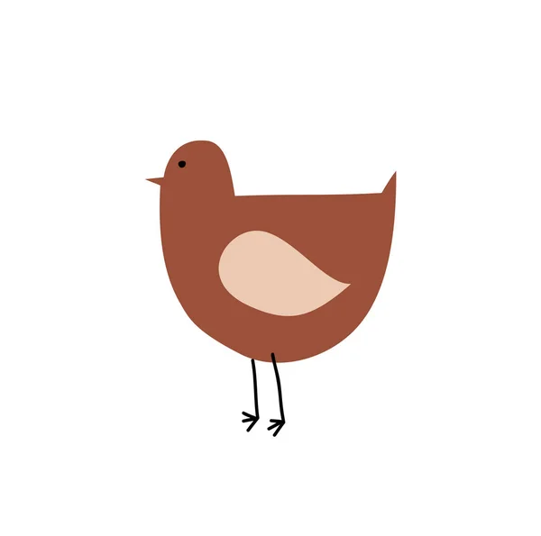 Pássaro vector bonito desenhado à mão. ilustração isolado em um fundo branco. ilustração do apartamento escandinavo. Elemento de design de t-shirt, têxteis-lar papel de embrulho crianças têxteis — Vetor de Stock