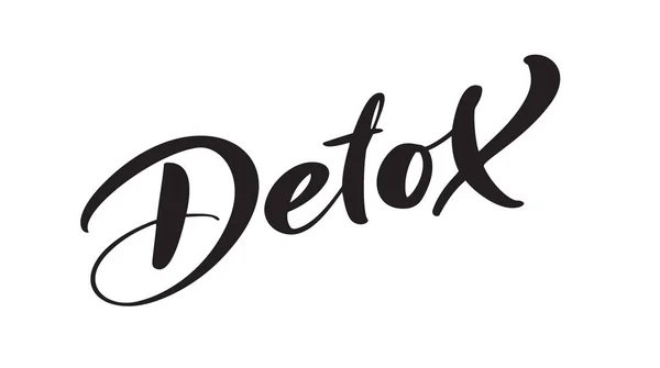 Detox tekst vector logo belettering geïsoleerd op witte achtergrond. Illustratie Handgeschreven belettering dieet. Moderne kalligrafische poster voor voedingsdeskundige — Stockvector