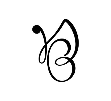 Kelebeğin el çizimi logosu. Güzellik kozmetik konsepti. Ekoloji vektör elementi. Düğün ve tatil için eko ikonu tasarımı, tebrik kartı, spa