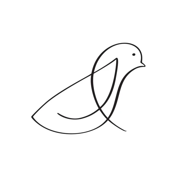 Dessin continu d'une ligne oiseau colombe. Logo du pigeon volant. Illustration vectorielle noir et blanc. Concept pour icône, carte, bannière, affiche, flyer — Image vectorielle