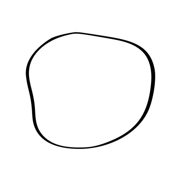 Disegnato a mano Scribble doodle Circle art line frame. Elemento di design scandinavo vettoriale per il testo della tua storia — Vettoriale Stock