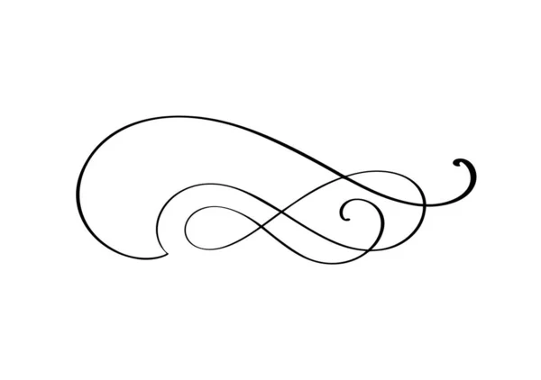 Διάνυσμα vintage γραμμή κομψό διαχωριστικό και διαχωριστικό, στροβιλισμού και γωνία διακοσμητικό στολίδι. Floral γραμμή filigree στοιχείο σχεδιασμού. Ανθισμένο στοιχείο μπούκλα για την πρόσκληση ή το μενού εικονογράφηση σελίδα — Διανυσματικό Αρχείο