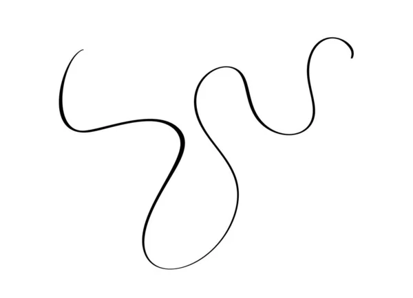 Vektor abstrakt vågig kalligrafi linje. Svart och vit illustration. Element av design för affischer och flygblad berättelse — Stock vektor