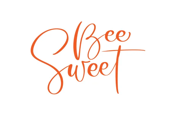 Bee Sweet caligrafía letras bebé texto. Letras manuales vectoriales que los niños citan aisladas sobre fondo blanco. Concepto para logo, textil, póster tipográfico, print — Vector de stock