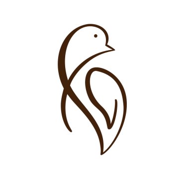 El çizimi güvercin. Uçan güvercin logosu. Kuş fırçası hattı. Siyah ve beyaz vektör çizimi. Simge kartı, afiş posteri, broşür kavramı