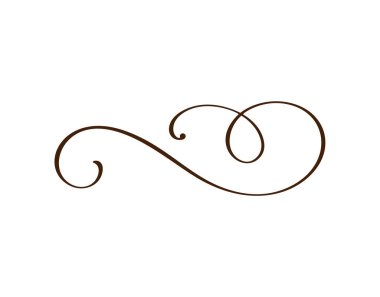 Vektör çizgisi zarif ayırıcı ve ayırıcı, girdap ve köşe dekoratif süs. Çiçek hattı filigran tasarım elementi. Davet veya menü sayfası illüstrasyonu için kıvrım ögesini zenginleştir