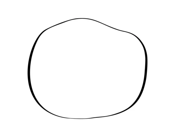 Каракули Ручной Рисунок Scribble Circle художественной линии рамки. Элемент векторного скандинавского дизайна для текста вашей истории — стоковый вектор