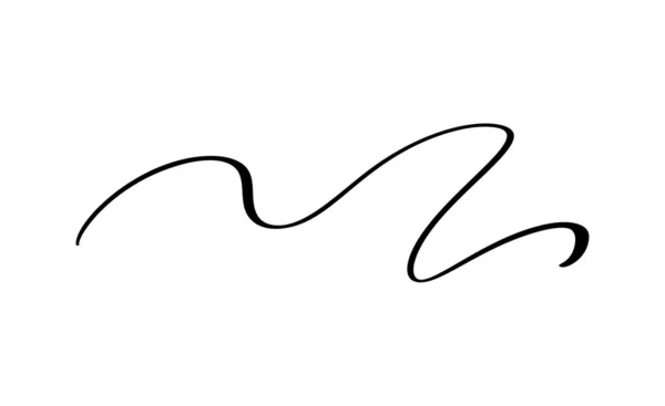 Résumé Vector Wavy calligraphy line divider. Illustration noire. Élément de conception pour affiches et flyers histoire — Image vectorielle
