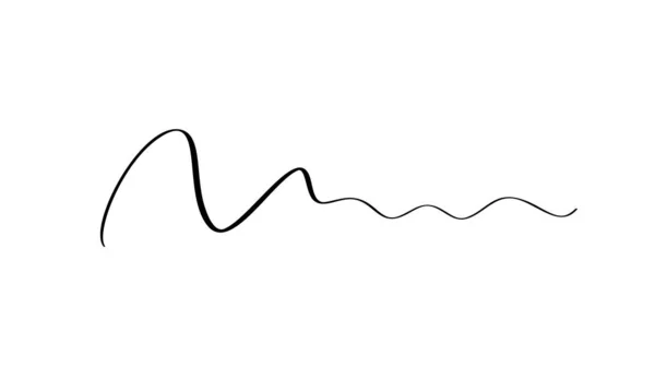 Absztrakt vektor hullámos kalligráfia vonal elválasztó. Fekete illusztráció. A plakátok és szórólapok tervezésének eleme történet — Stock Vector