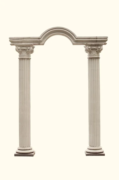 Łuk kolumn na białym tle — Zdjęcie stockowe