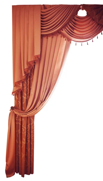 Red curtains on a white background — Stock Photo, Image