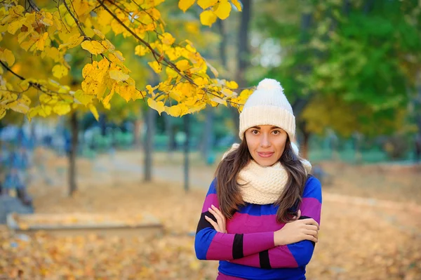 Girl in autumn park — Stock Photo, Image