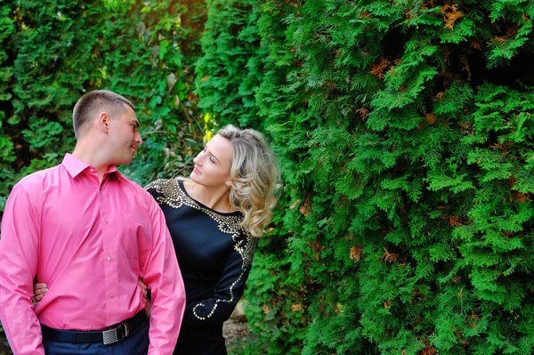 Mann und Frau verliebt im Park — Stockfoto